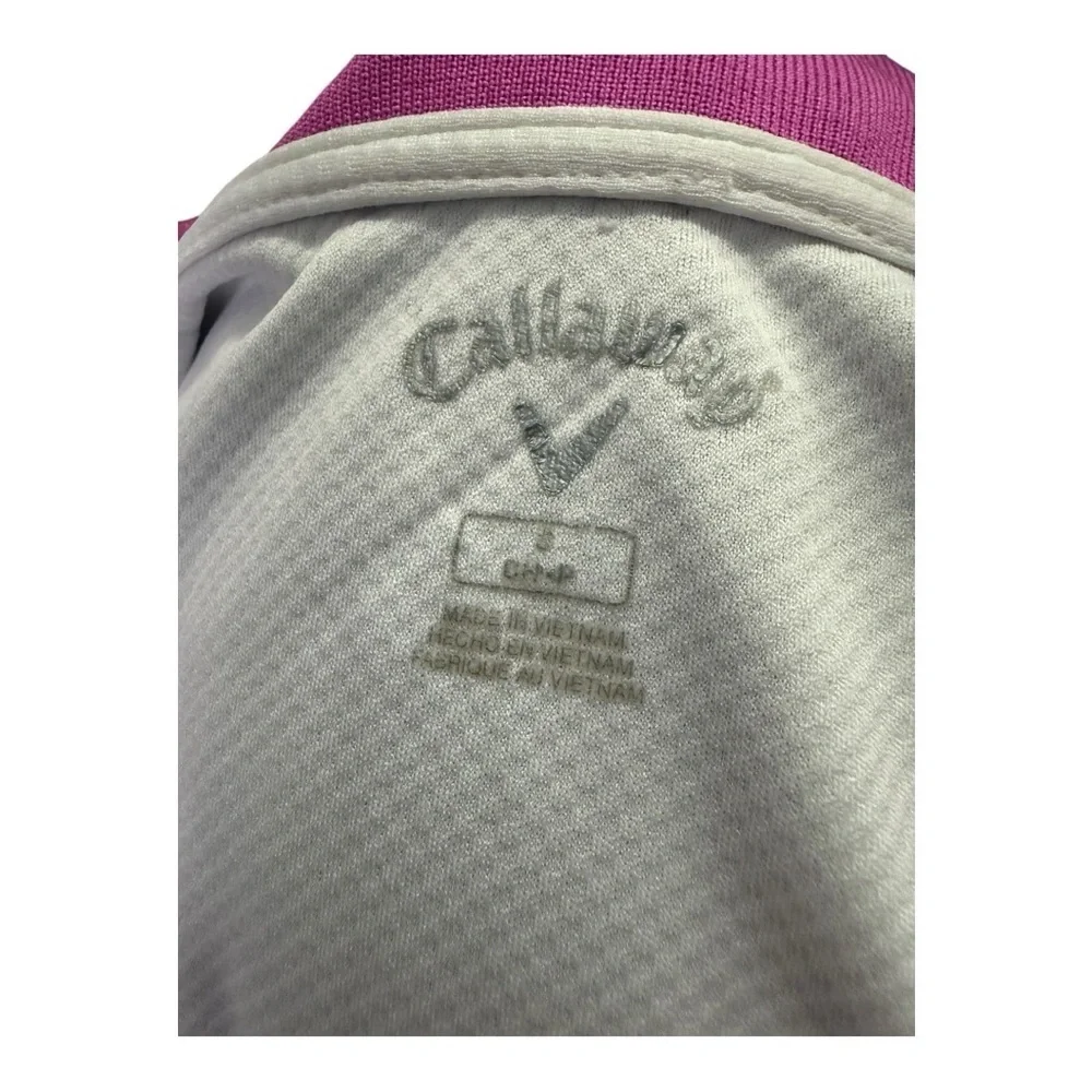 Women's Callaway White/Pink Golf Polo Small - Picture 2 of 6